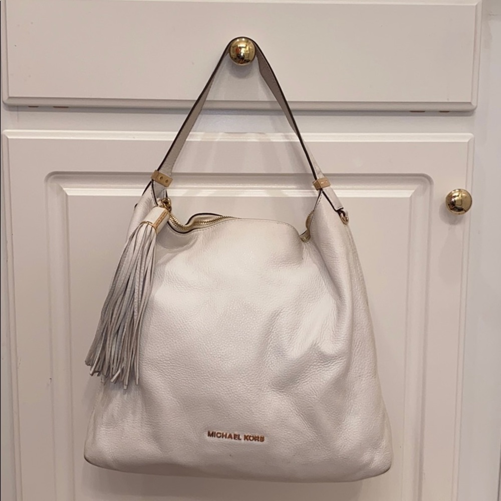 Real Michael Kors white leather bag